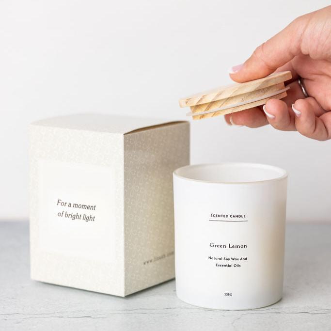 Green Lemon Scented candle - Big Glass Jar