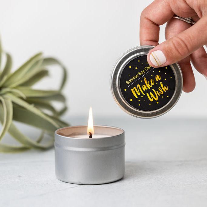 Tin Soy Candle - Scented with Bergamot and Lavender Essential oils