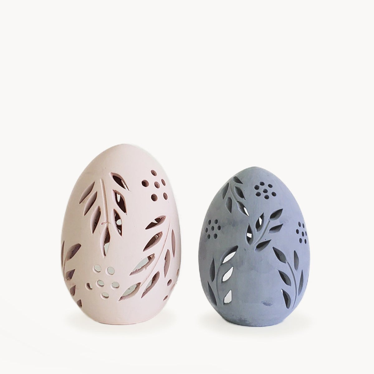 Terracotta Egg Lantern - Set of 2