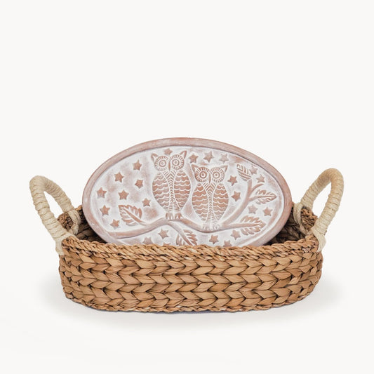 Bread Warmer & Basket - Owl Oval