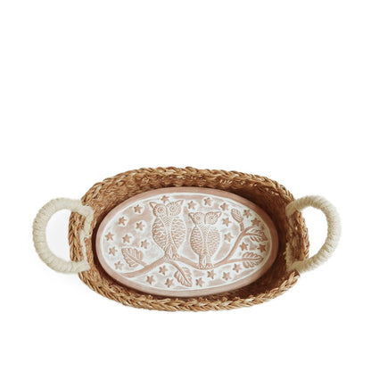 Bread Warmer & Basket - Owl Oval