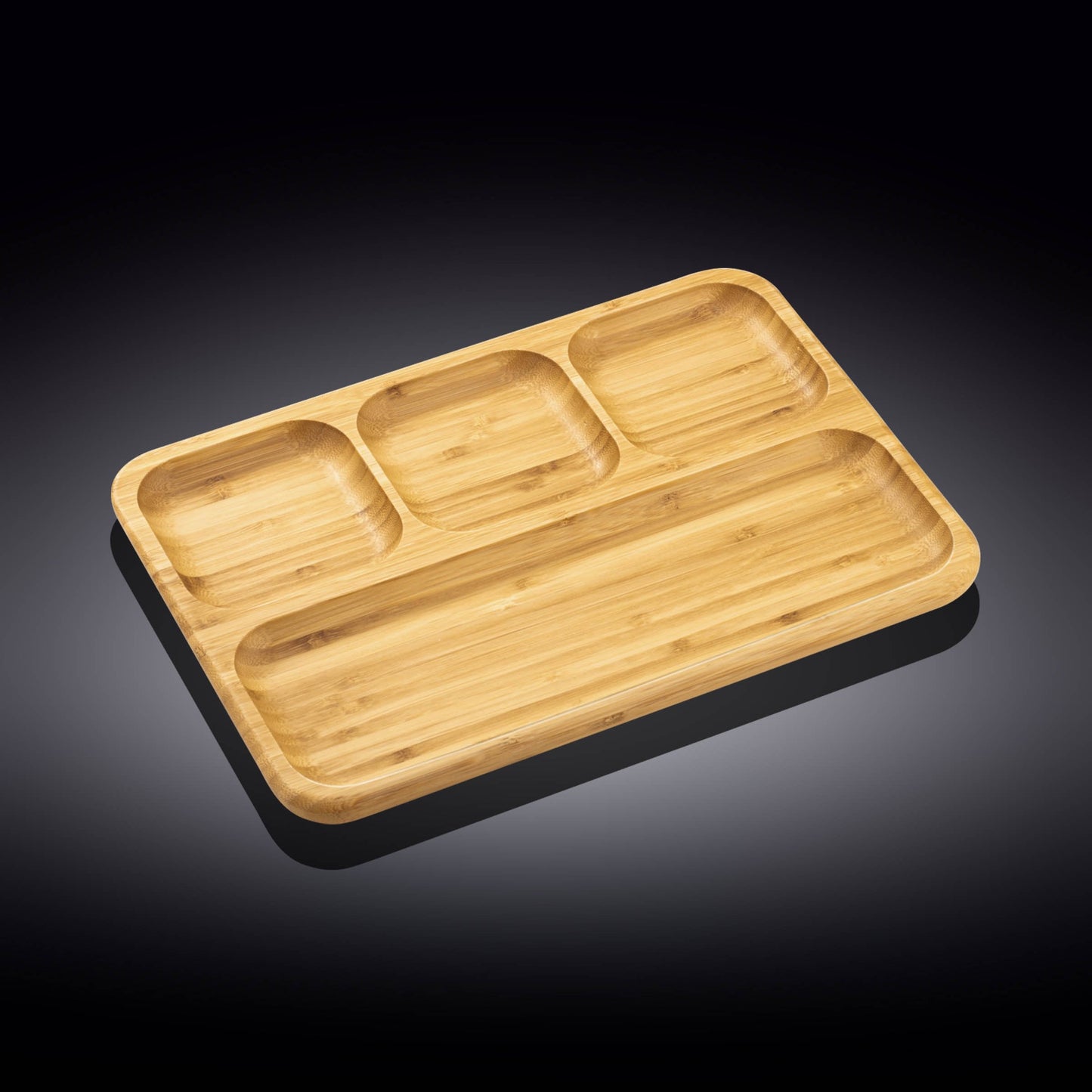 Bamboo Divided Dish / Bento box 13" inch X 9" inch | 33 X 23 Cm