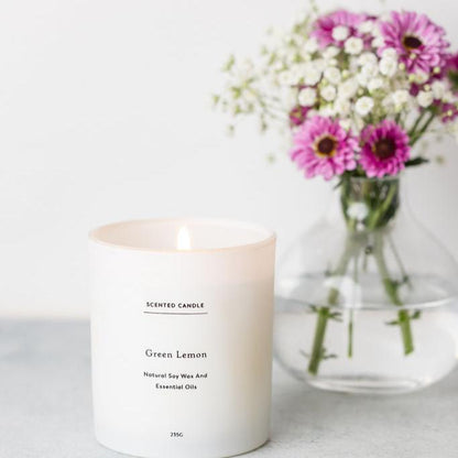 Green Lemon Scented candle - Big Glass Jar