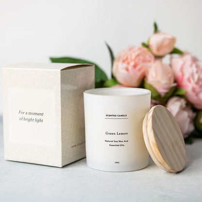 Green Lemon Scented candle - Big Glass Jar