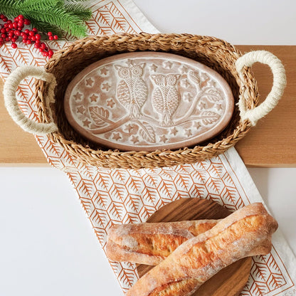 Bread Warmer & Basket - Owl Oval