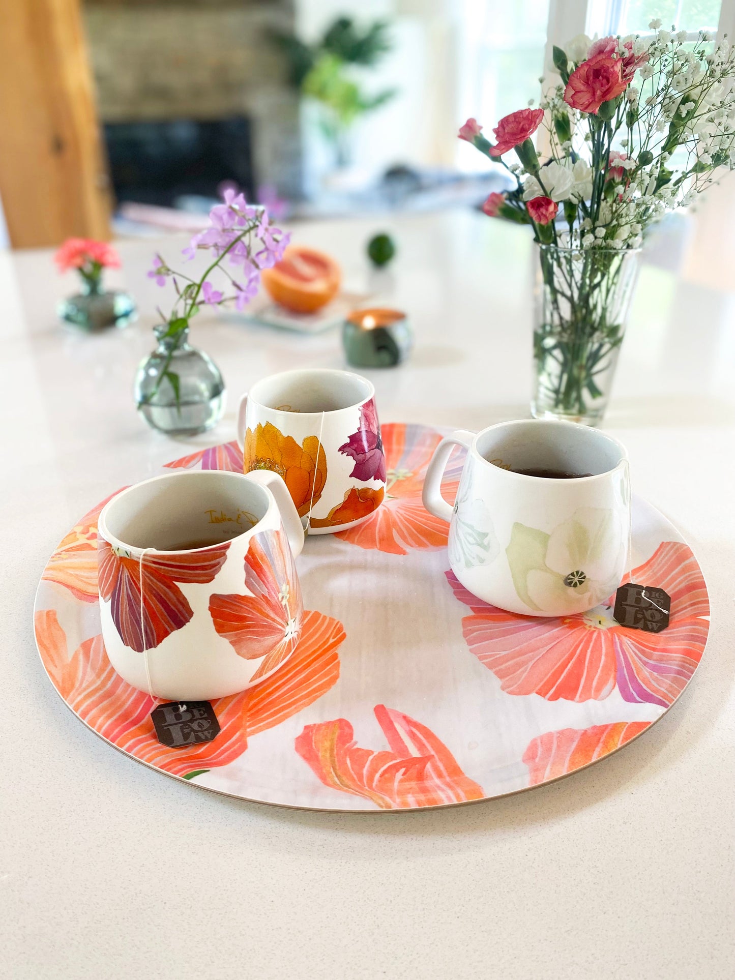 Porcelain Mug:  White Poppies