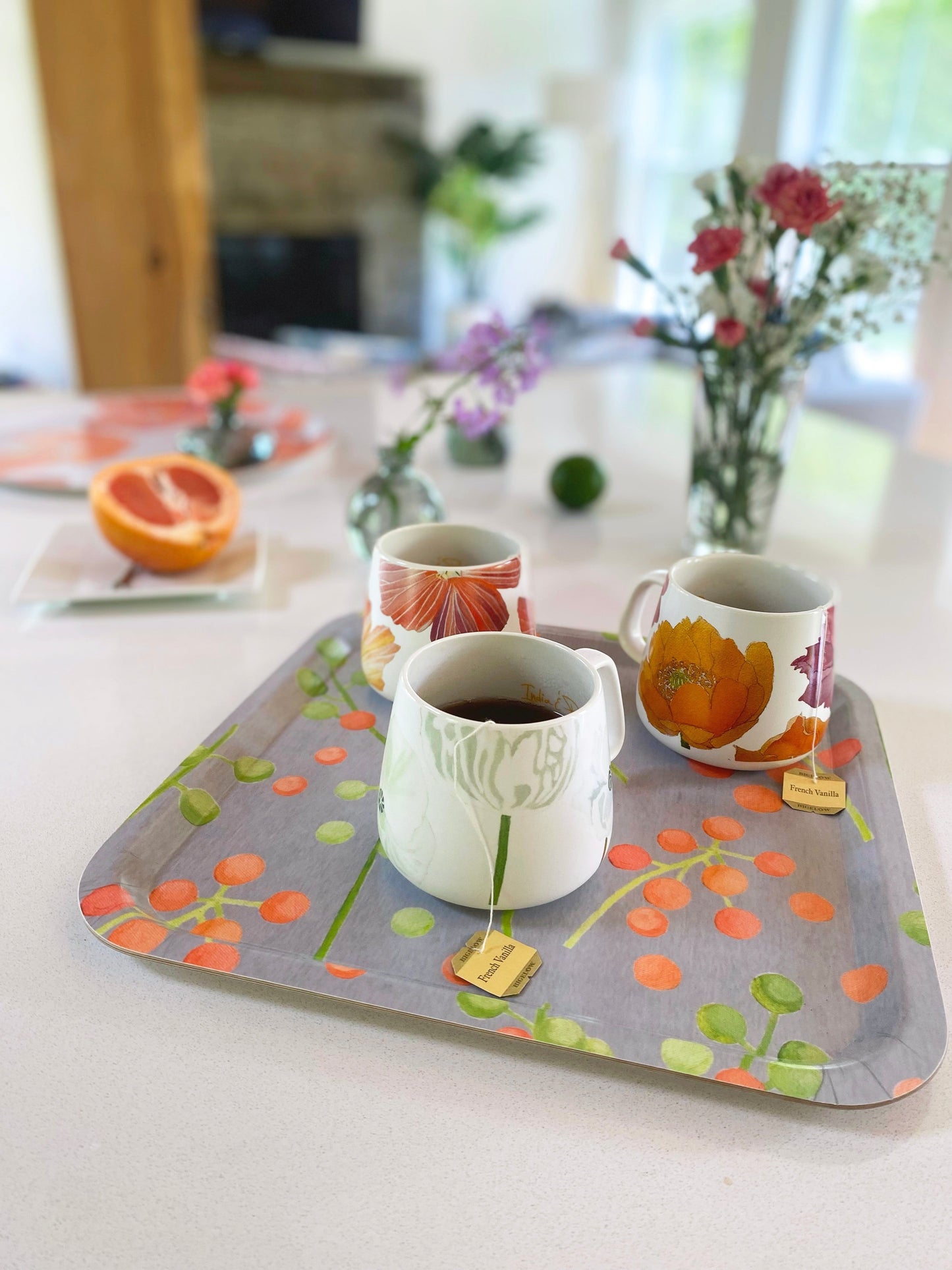 Porcelain Mug:  White Poppies