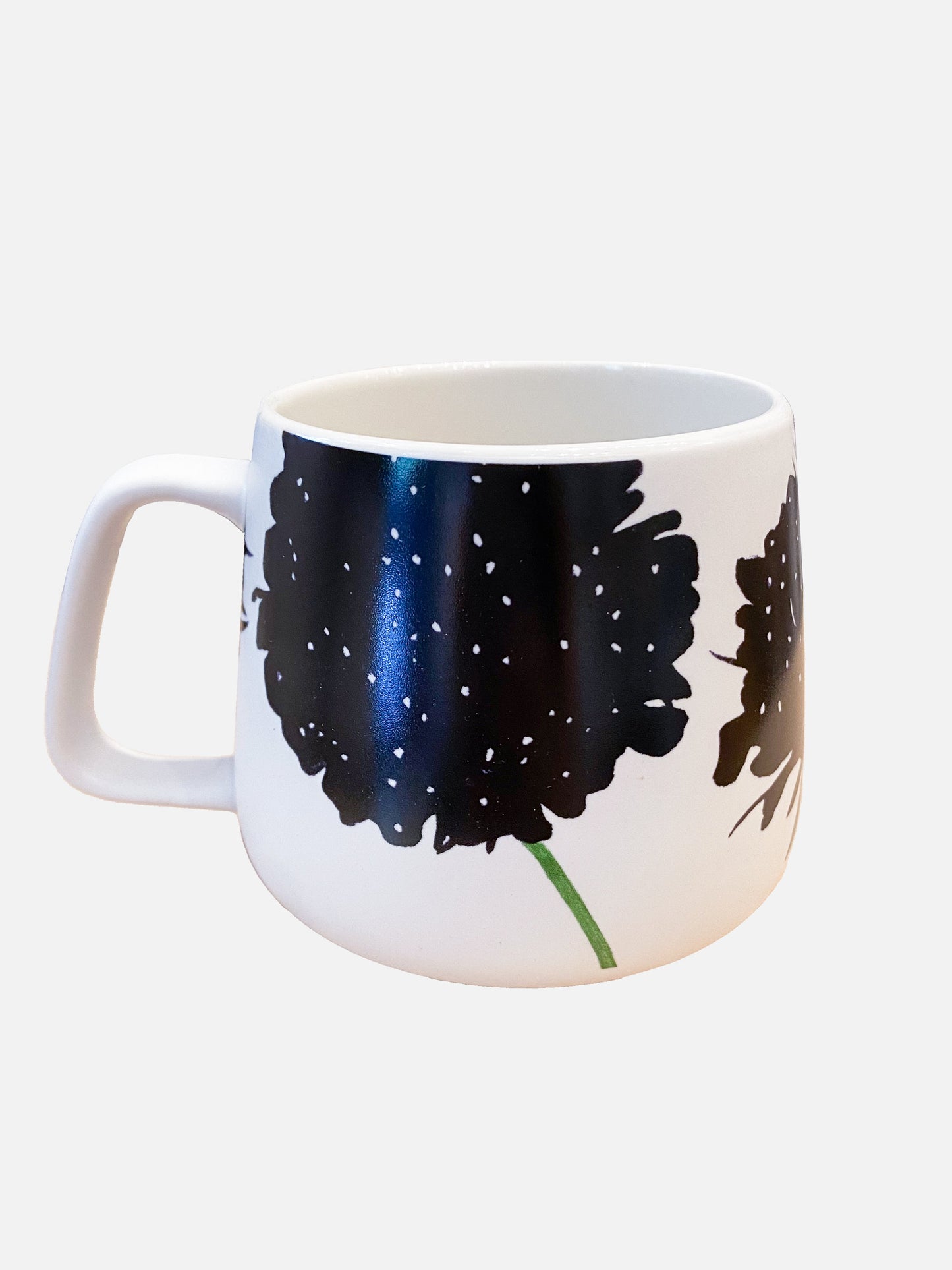 Porcelain Mug:  Black Scabiosa