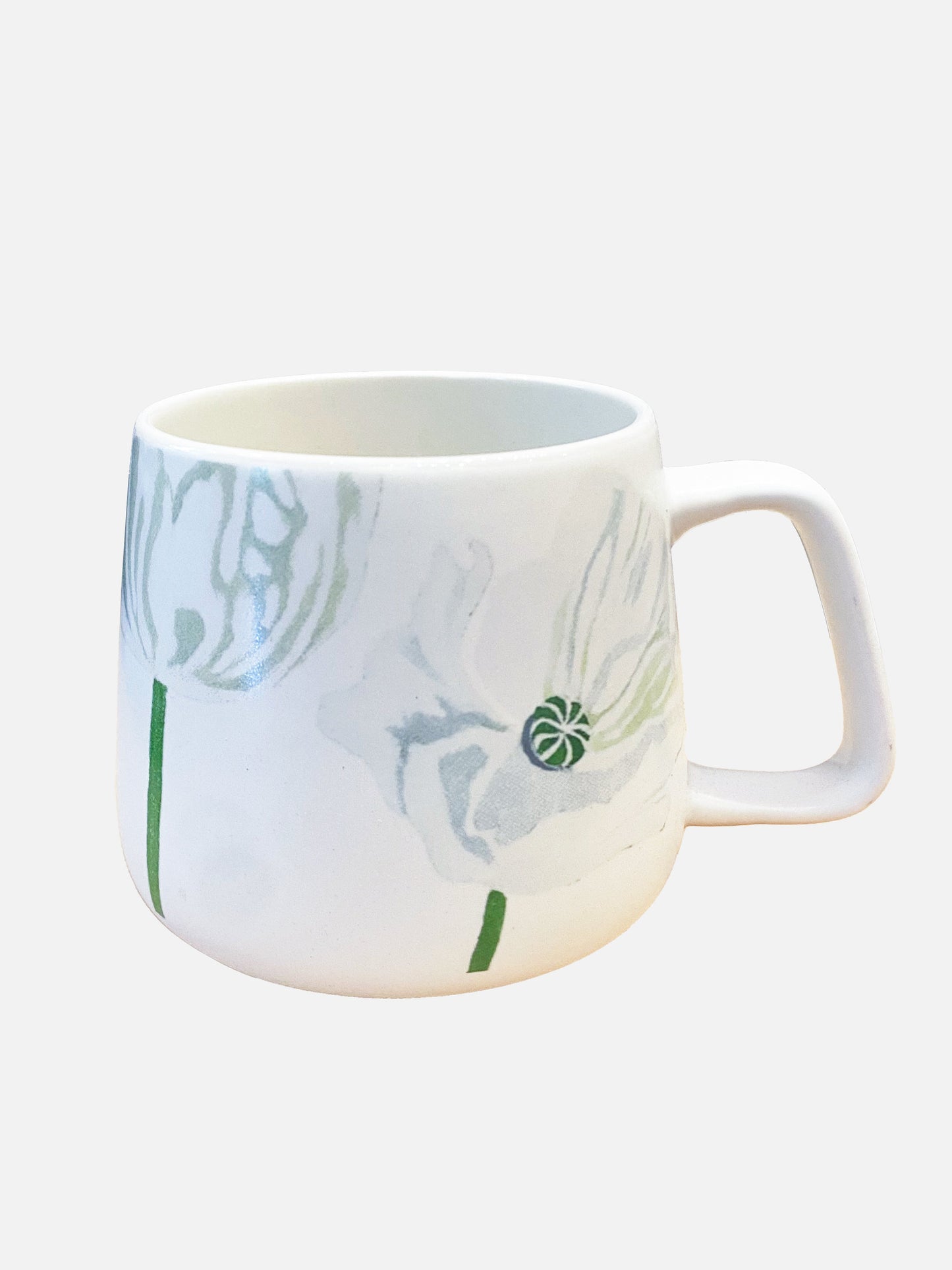 Porcelain Mug:  White Poppies