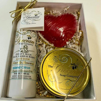 Lotion, Heart & Candle Gift Box-Almond