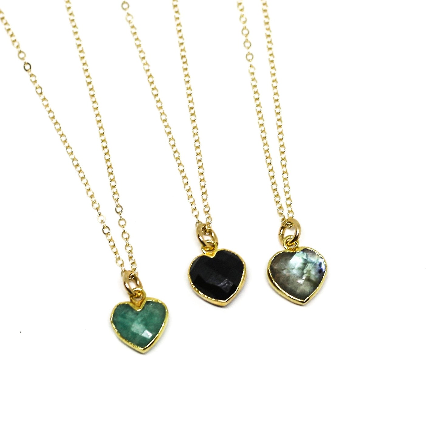 Esme Gemstone Heart Shaped Necklaces