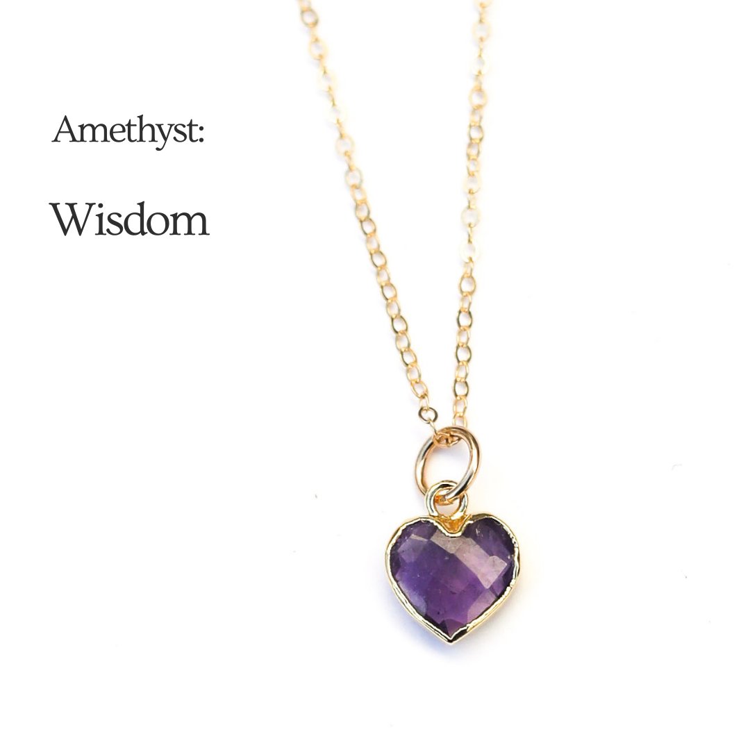 Esme Gemstone Heart Shaped Necklaces