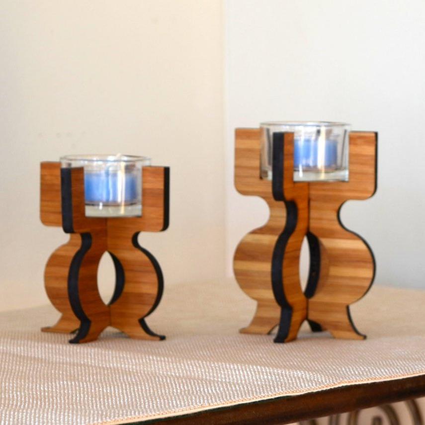 Equinox Tea Light Holder in eco-friendly bamboo