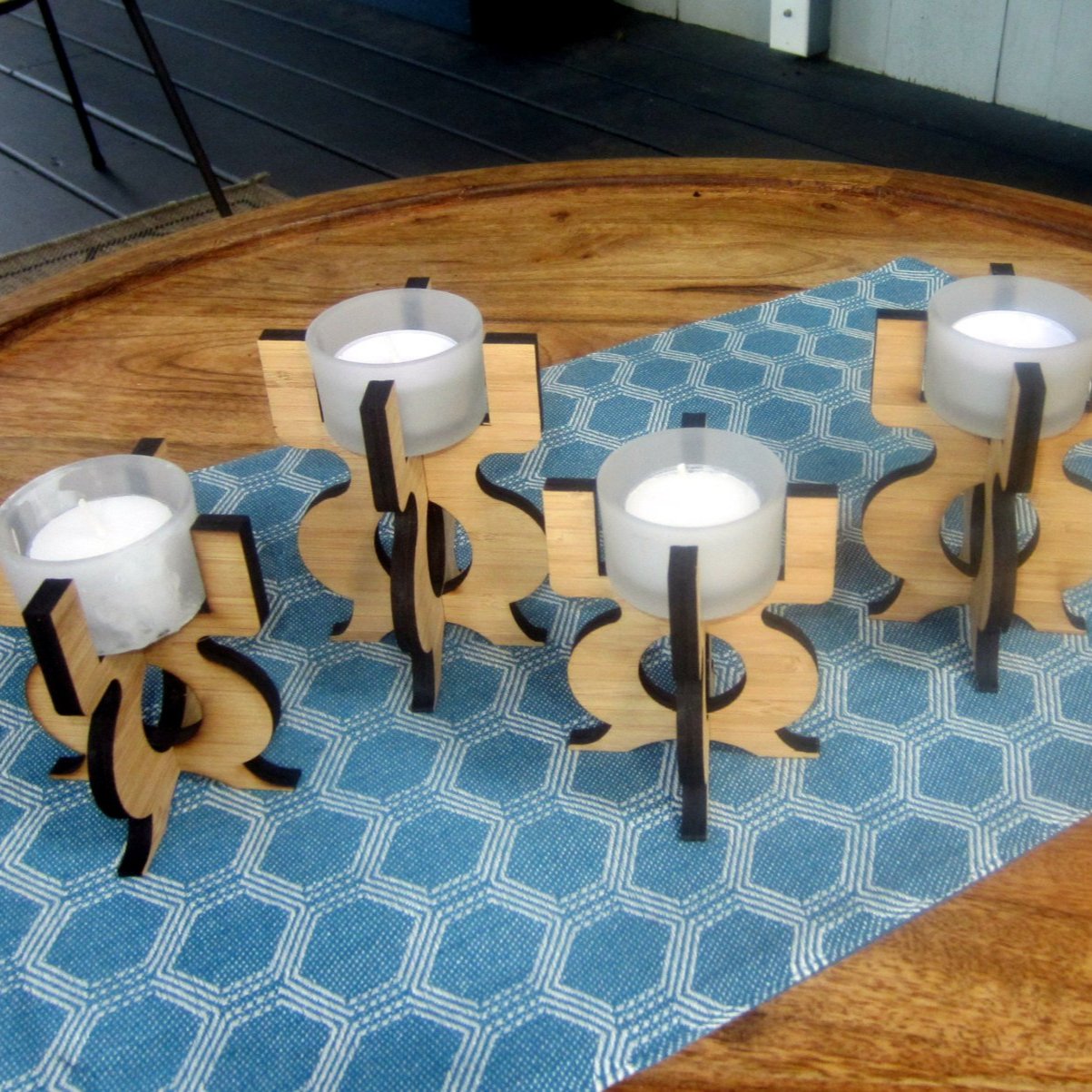 Equinox Tea Light Holder in eco-friendly bamboo