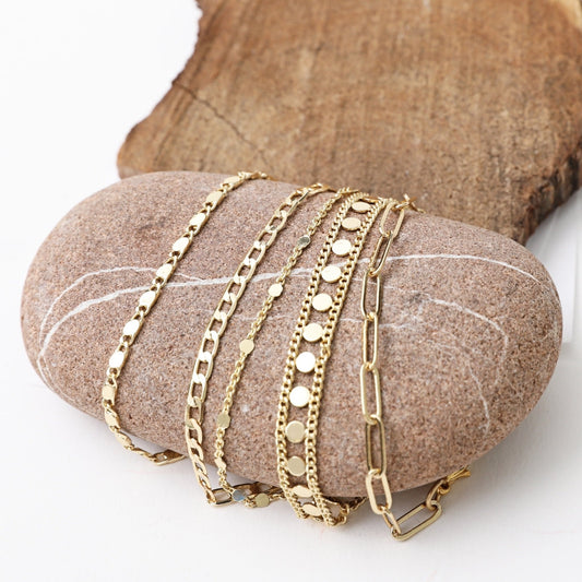 Gold Chain Layering Bracelets